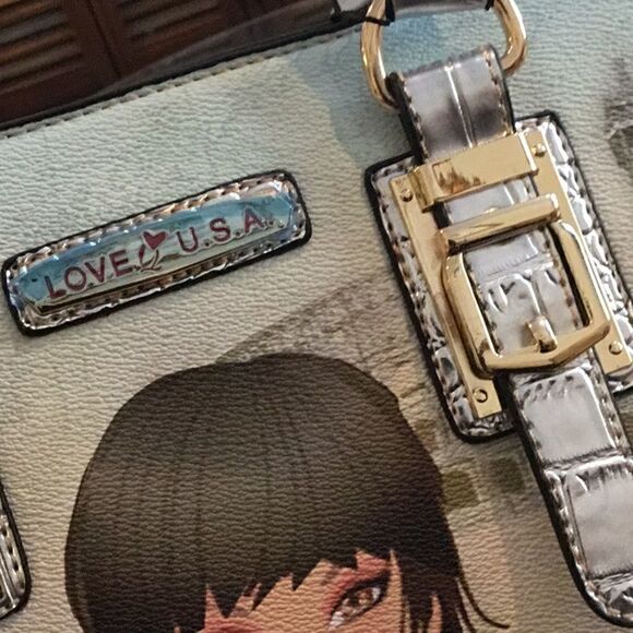 LOVEĀ USAāHANDBAGāSILVER/GOLDāSHOULDERāBAGāTOTE - Picture 7 of 16